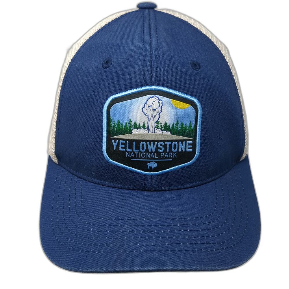 National Park Foundation Trucker Hat Blue One Size Yellowstone Geyser Patch